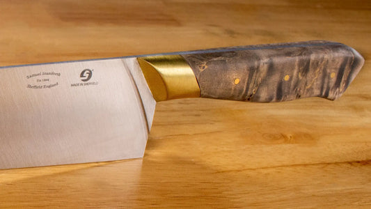 Samuel Staniforth 9" Chef Knife Samuel Staniforth 9" Chef Knife with Curly Birch Handle